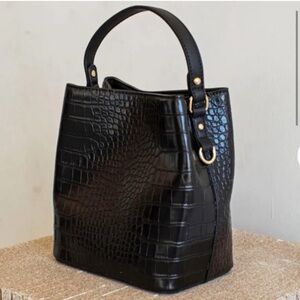 Aota Black Vegan Leather Hobo Bag
